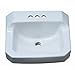 PROFLO PF5414WH PROFLO PF5414 19-5/8" Rectangular Vitreous China Wall Mounted Bathroom Sink with Overflow and 3 Faucet Holes at 4" Centers