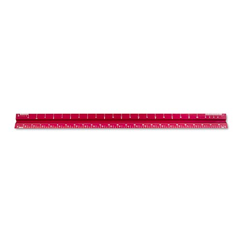 Image of Alumicolor 3050-4 Aluminum Architect Solid Drafting Scale, 12IN, Red