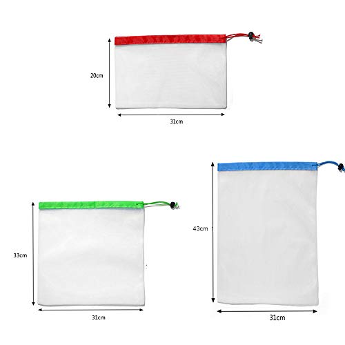 Nishore Sacos de malha reutilizáveis para produtos de malha Bolsa de armazenamento de malha de náilo