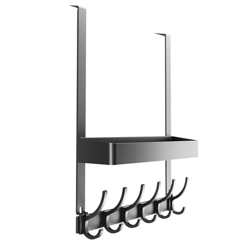 2層 ウォールハンガー ドアハンガー 帽子掛け ネクタイハンガー 吊り下げ ドア掛けフックカバン 収納 省スペース 長さ42.5 cm幅7.3 cm 高さ40 cm タオルハンガー バスルーム用 玄関扉収納 ドアの後ろ用