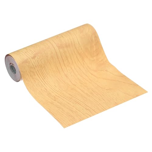 Image of MECCANIXITY Wood Grain Repair Tape, 5 Inch x 16 Feet Self Adhesive Wood Grain Tape Multi-Purpose Wallpaper Border Trim for Furniture Floors Windows Doors Tables Home, Bright Yellow