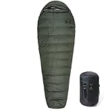 Akmax.cn Mumienschlafsack Leichter Daunenschlafsack, Schlafsack Winter Outdoor, 20-Grad-Bewertung (Olive Drab)