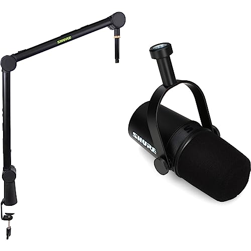 Shure MV7X Dynamic Podcast Microphone Bundle with Boom Arm - Professional Quality Audio for Streaming, Recording, and Podcasts