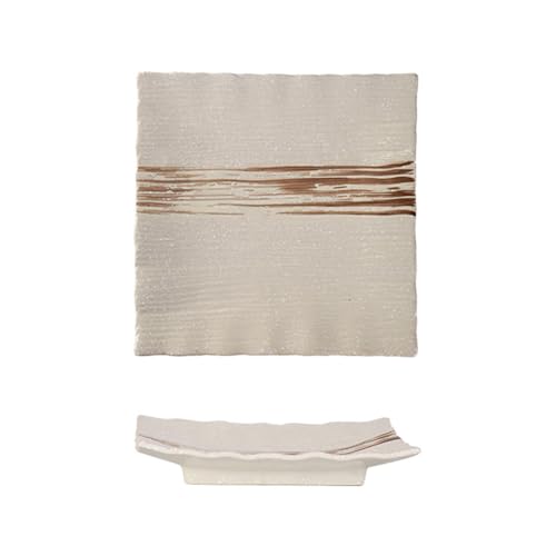 Bltokey 皿 焼物皿 長角皿 長皿 陶器 磁器 和食器 正方形 角皿 焼き魚皿 焼き物皿 魚料理 刺身皿 お皿セット 和風 おしゃれ 電子レンジ 食洗機対応 食器 レストラン 居酒屋 5枚セット カラー9 23x23x3cm