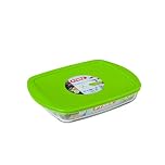 Pyrex Cook & Store Glass rectangular Dish shallow version high resistance with lid 28x20x5 cm