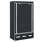 Staubgeschützter Aufbewahrungsschrank Kleiderschrank System,Kleiderschrank Schwarz 87 x 49 x 159 cm Stoff Zur zentralen Aufbewahrung von saisonaler Kleidung, Gepäck und selten benutzten Gegenständen