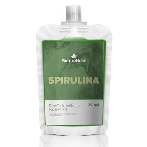 Natureholic Spirulina Lebendkultur - Mikroalge | Nährstoffreiches Superfood für Dein Aquarium | Einfache Anwendung in Aquarien | 250 ml
