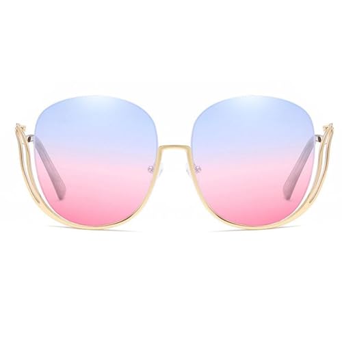 Lunettes de soleil demi-montures pour femmes style surdimensionné et verres dégradés UV400