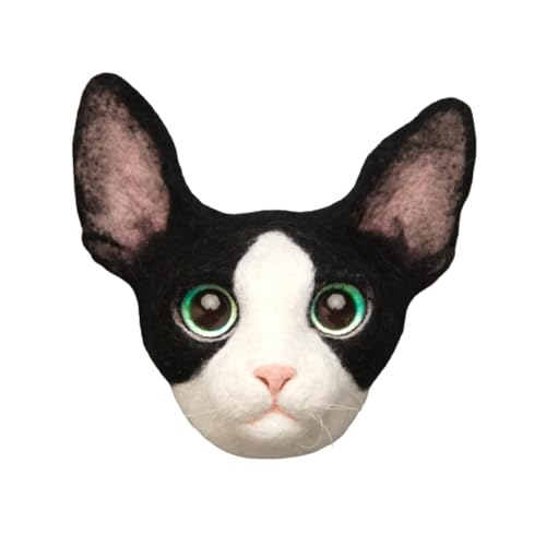 Image of MeowPick Needle Felting Kit with Cat Head Mold, Animals Needle Felting Set, DIY Wool Felt Materials Set with Felting Tool and Instruction for Quick Needle Felting Craft (Devon Rex)