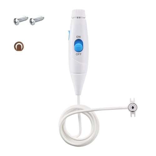 Replacement Hose and Handle Parts Compatible with Waterpik Water Flosser WP-100 WP-300 WP-660 WP-900 Series Oral Irrigator Plastic Handle Oral Hygiene Accessories (Slide Switch)