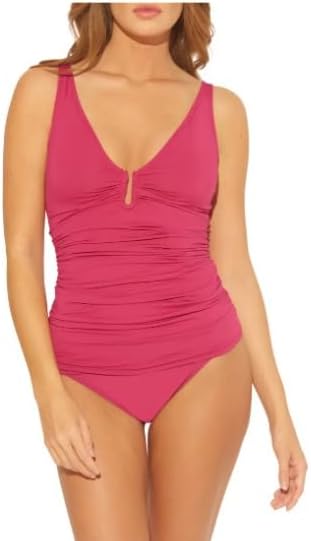 Bleu Rod Beattie Womens Swimwear Ruched U-Wire Tankini Pink 12