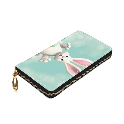 Happy Easter Eggs Bunny Tail Women's Wallet Large Capacity Credit Card Holder Zip Phone Clutch Ladies Travel Purse3