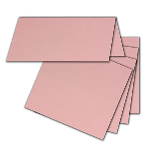FarbenFroh by GUSTAV NEUSER 50 x Place Cards in Dusky Pink (Pink), 4.5 x 10 cm, Blank, Double Cards