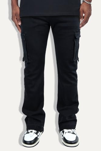 GINGTTO Men's Cargo Jeans Baggy Wide Leg Denim Pants Hip Hop Streetwear2