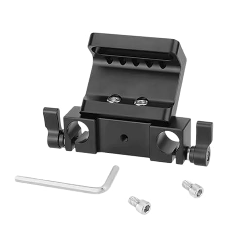 Plaque de base photo 15mm avec pince double tige pour support d'épaule DSLR
