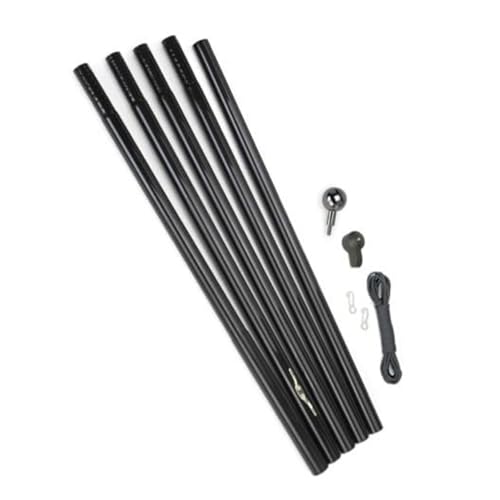 Fairybell Teilbarer Aluminium-Fahnenmast - 8 Meter - Schwarz