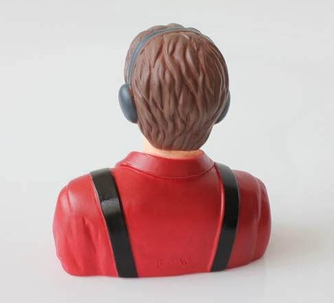 1/6 Scaled Civilian Pilot Figure for RC Model Airplane 50cc Big Plane with Headset and Sunglasses- Red - L95 x W45 x H100mm