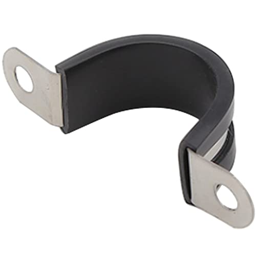 Xffcsec 22 Pcs 304 Stainless Steel Cable Clamp,Rubber Cushioned Insulated Clamp,Pipe Clamp,For Pipe And Wires Fixed Installation. (1-1/8(28Mm)) #TOP2
