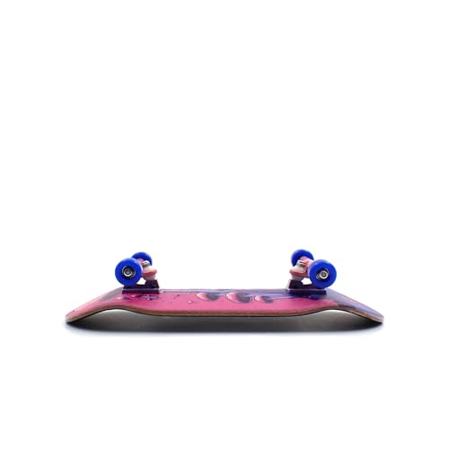 SPITBOARDS® 34 x 96 mm Wood Fingerboard Complete Set-Up, Pre Assembled, 5-Layers Wood, Pro Trucks with Lock Nuts, CNC Bearing Wheels, Real Wear Graphics, Lasered Foam Grip Tape, Alien Mushrooms