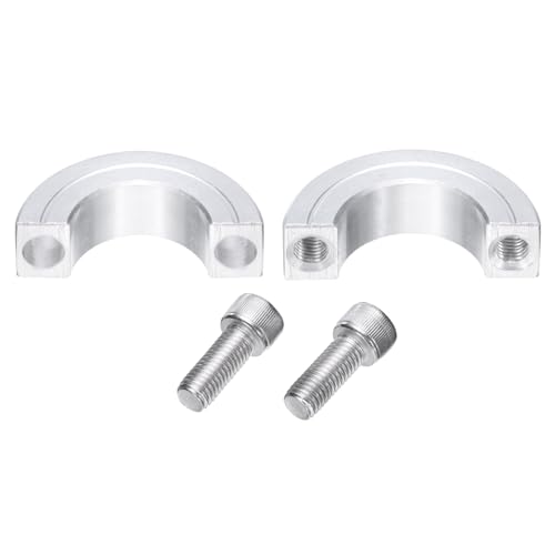 QUARKZMAN Doppelter Klemmring für 1 Welle, zweiteiliger Klemmring, 1-3/4 Außendurchmesser, 1/2 Dicke, Aluminiumlegierung mit Splintschraube