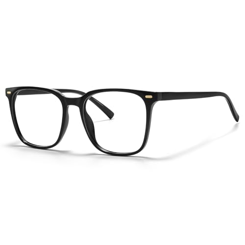 Image of Oversized Square Blue Light Blocking Glasses for Women Men, Anti-Fatigue Computer Monitor Glasses Reduce Eye Strain