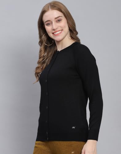 Image of Monte Carlo Women Regular Fit Full Sleeve Solid Round Neck Winter Cardigan (Pack of 1)