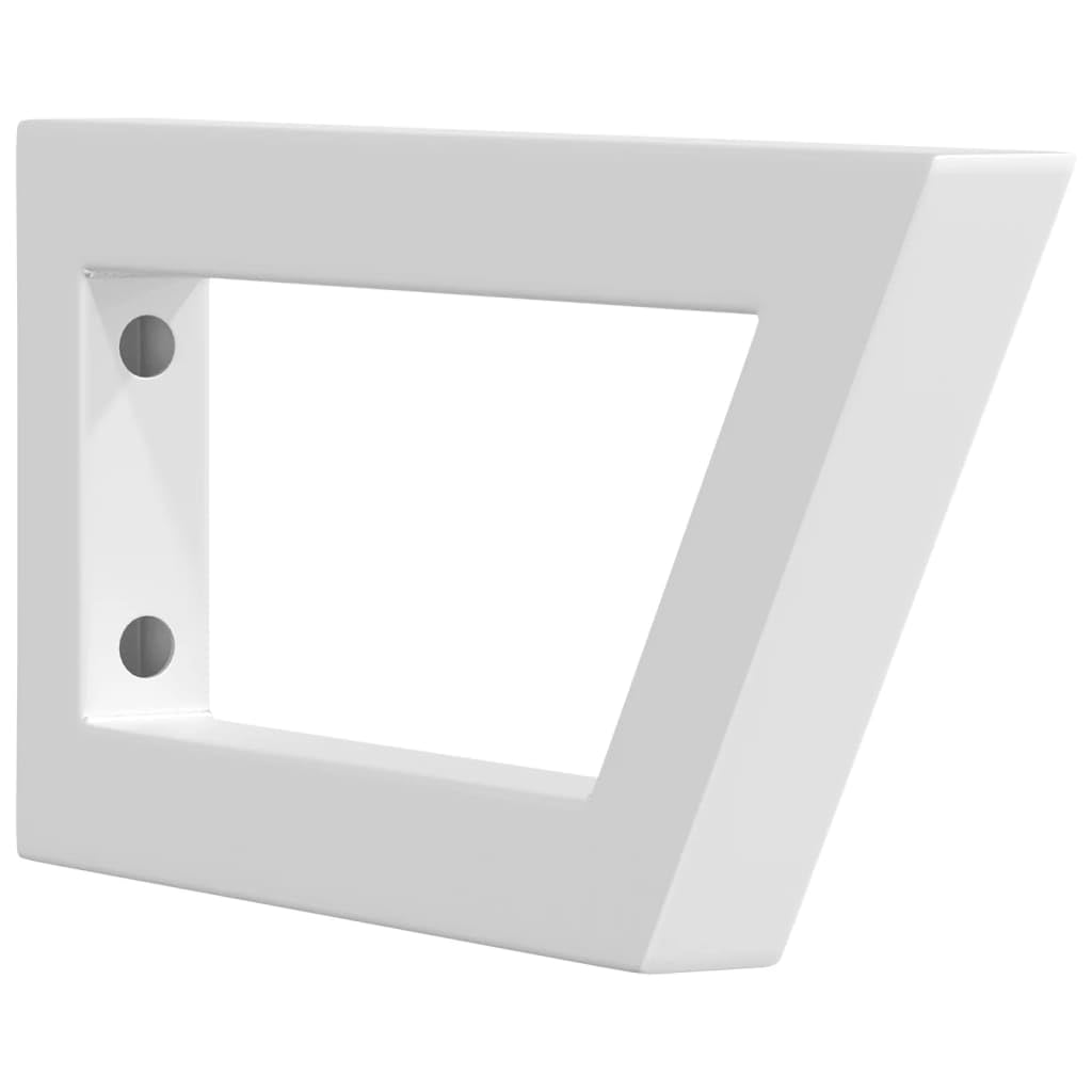 Supporti angolari per lavabo, 2 pezzi, bianco, trapezoidali, in acciaio, supporto per scaffale, tavola, piastra in legno, parete, pavimento, officina, garage, cantina, costruzione, mobili