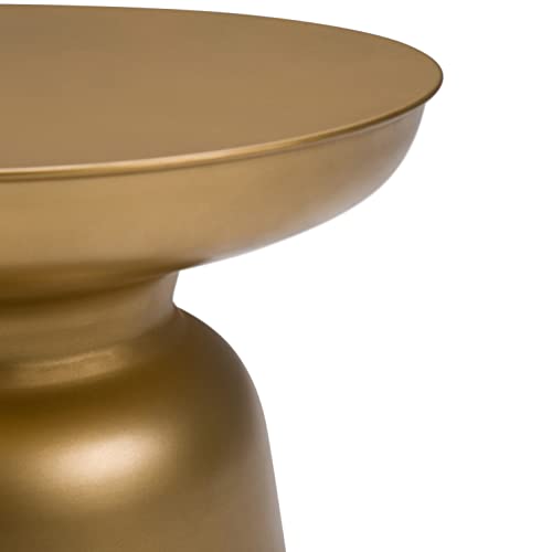 SIMPLIHOME Toby Metal Table - 17" Wide x 18" High Solid Iron Drum Accent Table in Gold, Industrial Side or End Table for Living Room, Bedroom or Entryway with Sculptural Design, Assembled by SIMPLIHOME - Image 7