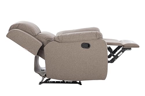 Image of Urban living - Joseph Single Seater Fabric Manual Recliner | 1 Seater Sofa | Single Sofa Recliner | 1 Seater Chair Sofa | 1 Year Warranty | Brown