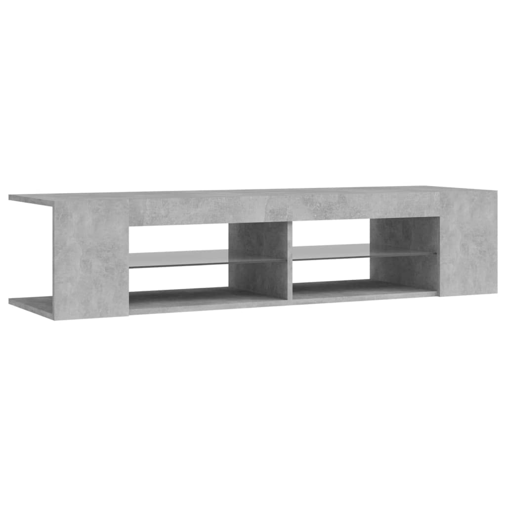 Muebles de Salon TV,Mesa TV Salon,Mueble de TV con Luces LED Gris hormigón 135x39x30 cmAdecuado para salón, Dormitorio