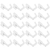 SHOWERORO Ganchos de Plástico Forma de J para Tableros Perforados 24 Piezas...