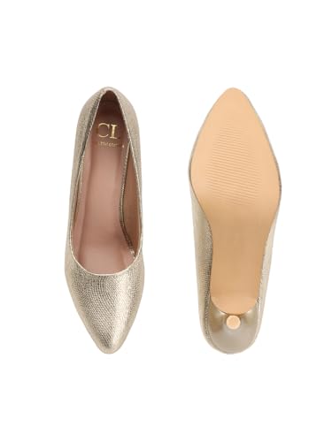 Image of Carlton London Women Stylish Slipon Pump Shoes with Stiletto Heels, Pointed Toe