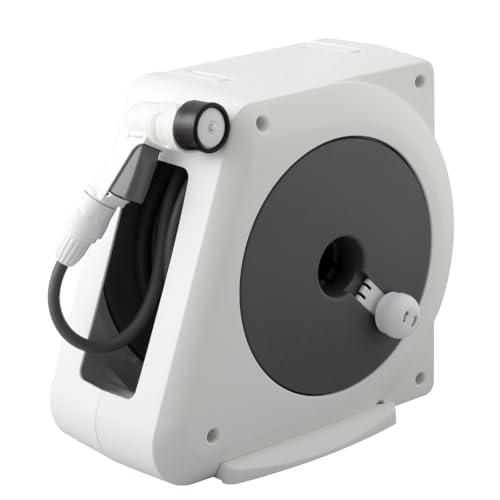 タカギ(takagi) ホース ホースリール 30m コンパクト 軽量 4水形 オーロラnano ナノ チャコールグレー RM330CG 内径7.5mm