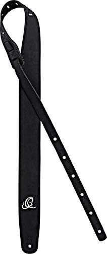 Ortega Guitars Vegan Guitar Strap - Adjustable - Acoustic Guitar / Bass, Electric Guitar / Bass - Vegan Series - Black (OSVG-BK)
