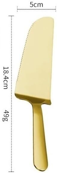 Silverware Flatware Cutlery Set, 1/4/6/8/10/12 Piece Stainless Steel Baking Spatula Set - Serrated Cake/Pizza/Cheese Spatula, Triangular Baking Tool(Gold,1 Piece)