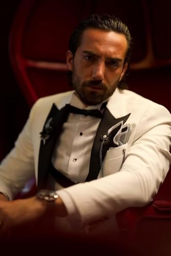 Mens 3 Piece Tuxedo Peak Lapel One Button Slim Fit Wedding Suits Jacket Blazer Vest Pants Formal Suit Set3