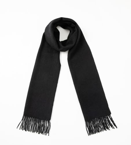 Villand Pure 100% Cashmere Scarf with Fringed Edges, Ultra Soft Large Cashmere Shawl Wrap for Women and Men (Black) - Thumbnail 3