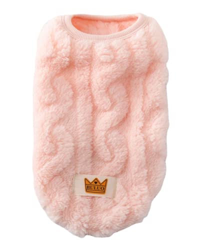 Timoya ペット服 犬服 冬 防寒服 猫 小中型犬 秋冬服 洋服 可愛い 柔らかい モコモコ 防寒 コート 人気 ドッグウェア 犬猫用品 お散歩 お出かけ(XS,ピンク)