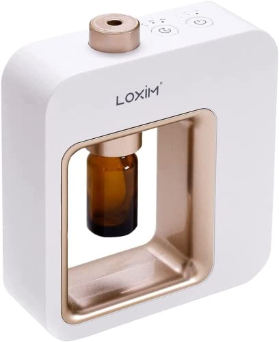 LOXIM Pride Aromatherapy Diffuser - Waterless Diffusers for Essential Oils Large Room, No Water & No Heat & Noiseless & Cordless & Battery Operated for Living Room Office Home Car (White)
