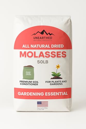 Unearthed Dried Molasses 50 lb Bag - All-Natural Horticultural Molasses for Soil Enrichment Compost Acceleration Plant Growth Livestock Feed & Gardening Microbial Booster