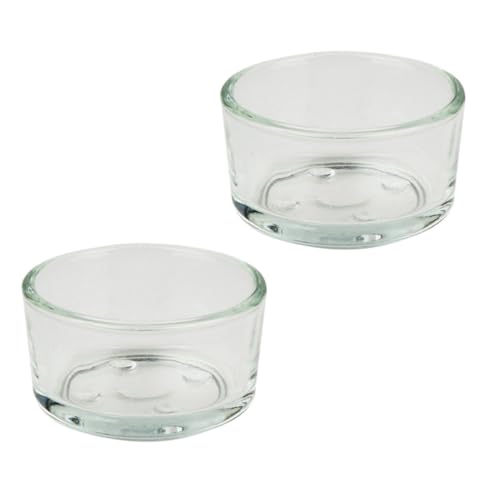 ibasenice Bol en Verre Transparent pour Reptiles 4 Pièces, Distributeur d'eau Multifonction pour Lézards et Tortues, pour Usage Domestique et Alimentation Facile