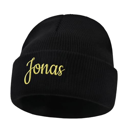 NIBESSER Mütze Personalisiert Bestickte Beanie Hat zum Personalisieren Unisex Wintermütze Mützen Bedrucken Mit Name oder Wunschtext Geschenk Herbst Winter
