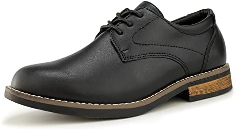 Hawkwell Kids Boys Oxfords Classic Formal Comfort School Dress Shoes,Black Manmade,2 M US Little Kid