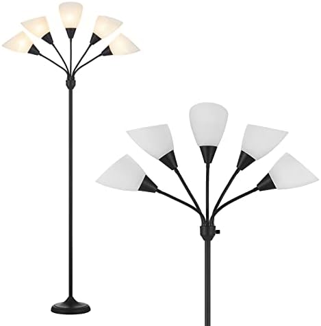 THOVAS Medusa Floor Lamps Standing Lamps 5 Heads Adjustable Reading Light Large Shade Use E26 A19 Bulb Floor Lamps for Living Room Bedroom by ONEXT
