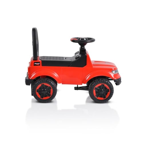 Moni Kinderauto Rutschauto Fancy 901 Musikfunktion Lenkrad Rückenlehne bis 23 kg, Farbe:rot – Bild 5