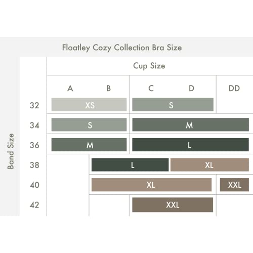 Floatley Cozy Adjustable Bra Comfort Wirefree Seamless Bra With Embedded Pad For Women Size L Aqua Gray #TOP3