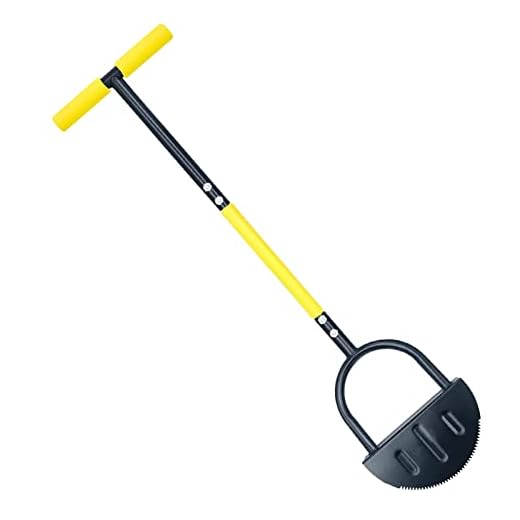 Recortadora de bordes manual, recortadora de bordes de césped de media luna, bordeadora de jardín con mango largo de hoja de acero, herramienta de corte de jardinería con mango para aceras, pastizales