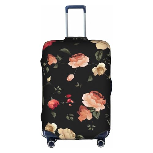 Housse de valise pliable XL à motif floral blanc pour repérer son bagage au premier coup d'œil.