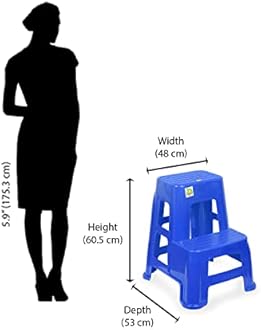 Nilkamal STL 21 Strong and Durable Plastic Step Stool for Home, Bedroom, Bathroom, Kitchen, Living Room, Office, Adult, Kids, Children's and Garden Stool with high Load Capacity. (Deep Blue)