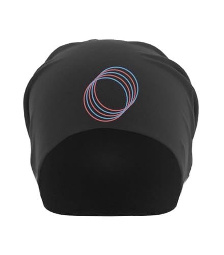 Bonnet en coton souple noir au design épuré inspiré de l'art moderne géométrique